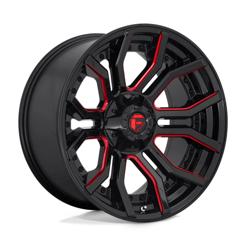 Fuel 1PC | D712 RAGE | 20.0x10.00 | 6X135/6X139.7 | -18 | GLOSS BLACK RED TINTED CLEAR