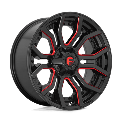 Fuel 1PC | D712 RAGE | 20.0x10.00 | 5X127/5X139.7 | -18 | GLOSS BLACK RED TINTED CLEAR
