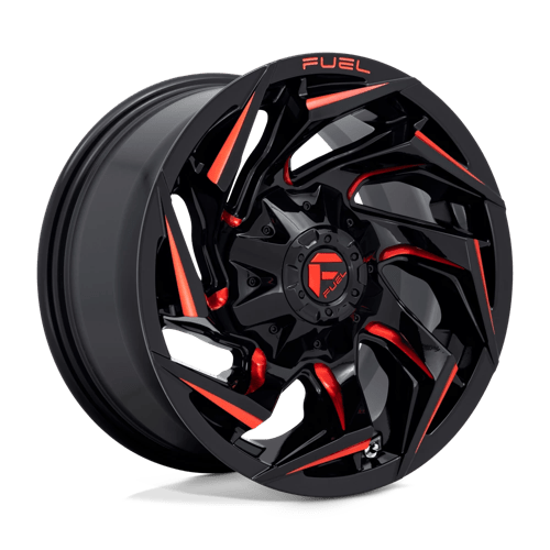 Fuel 1PC | D755 REACTION | 20.0x9.00 | 5X114.3/5X127 | 20 | GLOSS BLACK MILLED W/ RED TINT