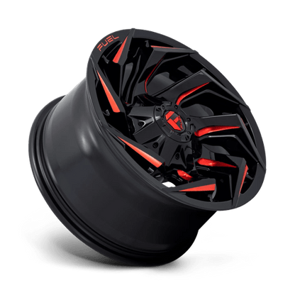 Fuel 1PC | D755 REACTION | 20.0x10.00 | 5X114.3/5X127 | -18 | GLOSS BLACK MILLED W/ RED TINT