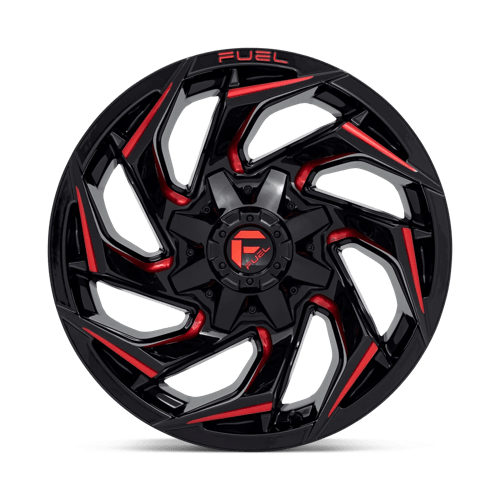 Fuel 1PC | D755 REACTION | 18.0x9.00 | 6X135/6X139.7 | 1 | GLOSS BLACK MILLED W/ RED TINT