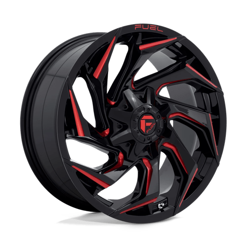 Fuel 1PC | D755 REACTION | 20.0x9.00 | 8X180 | 20 | GLOSS BLACK MILLED W/ RED TINT
