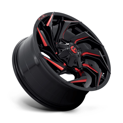 Fuel 1PC | D755 REACTION | 20.0x9.00 | 8X180 | 20 | GLOSS BLACK MILLED W/ RED TINT