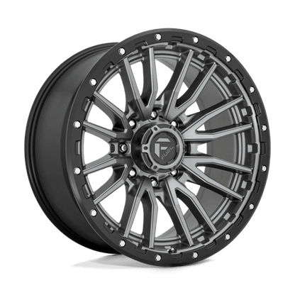 Fuel 1PC | D680 REBEL | 22.0x10.00 | 8X180 | -18 | MATTE GUNMETAL BLACK BEAD RING