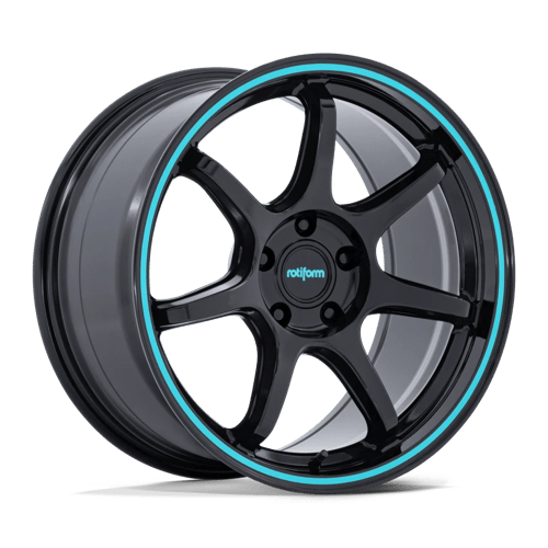 Rotiform | RC208 BPU | 18.0x9.50 | 5X114.3 | 25 | GLOSS BLACK W/ TEAL STRIPE