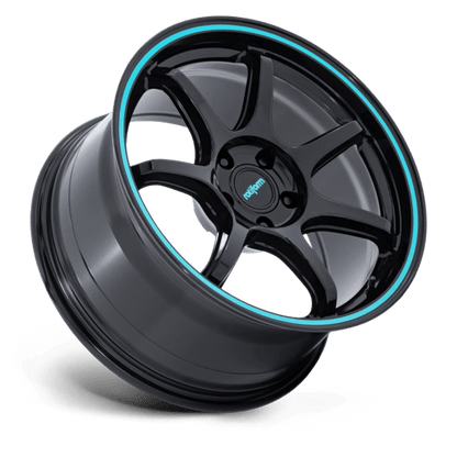 Rotiform | RC208 BPU | 18.0x9.50 | 5X114.3 | 38 | GLOSS BLACK W/ TEAL STRIPE