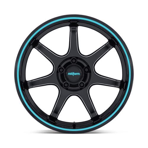 Rotiform | RC208 BPU | 19.0x9.50 | 5X100 | 40 | GLOSS BLACK W/ TEAL STRIPE