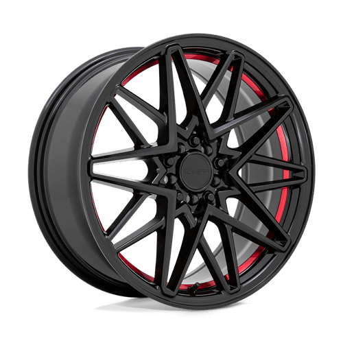 Ruff | CLUTCH | 18.0x8.00 | 5X108/5X114.3 | 38 | GLOSS BLACK W/ MACH RED LIP