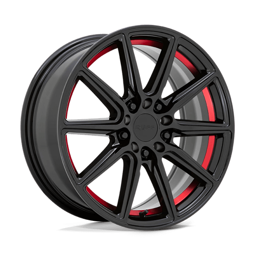 Ruff | THROTTLE | 17.0x7.50 | 5X108/5X114.3 | 38 | GLOSS BLACK W/ MACH RED LIP