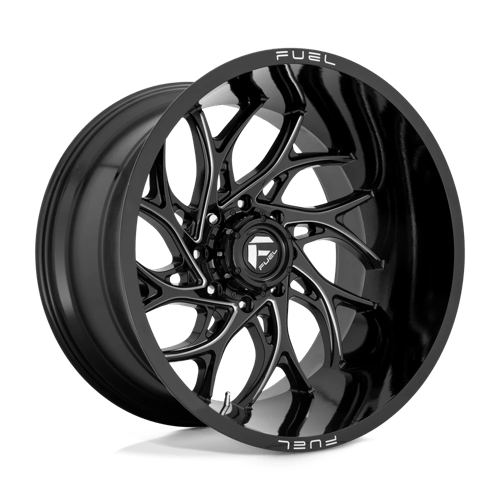 Fuel 1PC | D741 RUNNER | 20.0x10.00 | 8X180 | -18 | GLOSS BLACK MILLED