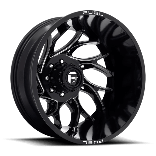 Fuel 1PC | D741 RUNNER | 20.0x8.25 | 8X200 | -202 | GLOSS BLACK MILLED
