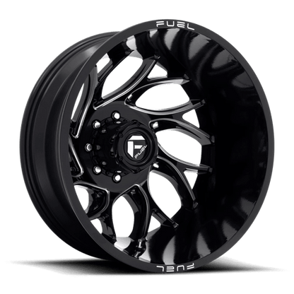 Fuel 1PC | D741 RUNNER | 20.0x8.25 | 8X200 | -202 | GLOSS BLACK MILLED