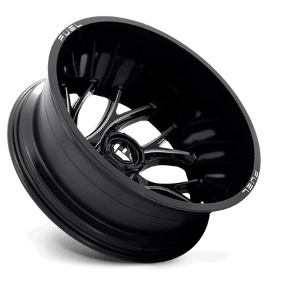 Fuel 1PC | D741 RUNNER | 22.0x8.25 | 8X200 | -202 | GLOSS BLACK MILLED