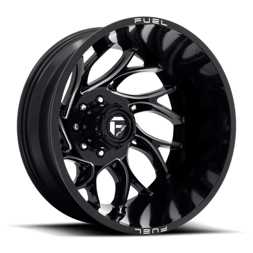 Fuel 1PC | D741 RUNNER | 22.0x8.25 | 8X210 | -220 | GLOSS BLACK MILLED