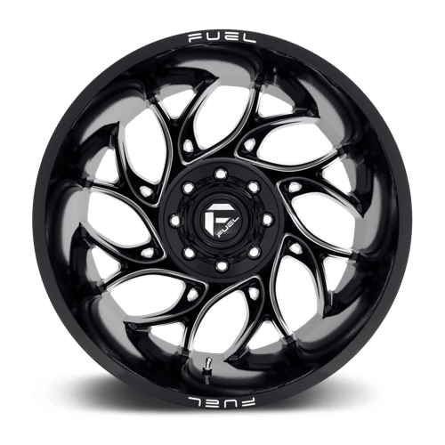 Fuel 1PC | D741 RUNNER | 22.0x8.25 | 8X210 | -220 | GLOSS BLACK MILLED
