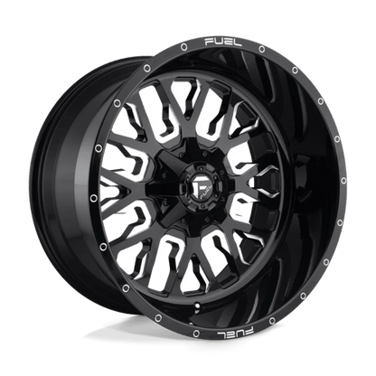 Fuel 1PC | D611 STROKE | 20.0x10.00 | 6X135/6X139.7 | -19 | GLOSS BLACK MILLED