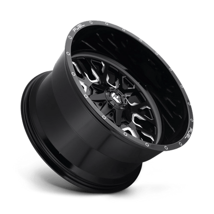 Fuel 1PC | D611 STROKE | 20.0x10.00 | 6X135/6X139.7 | -18 | GLOSS BLACK MILLED
