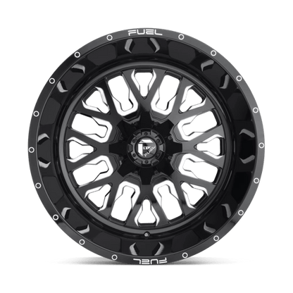 Fuel 1PC | D611 STROKE | 20.0x10.00 | 6X135/6X139.7 | -19 | GLOSS BLACK MILLED