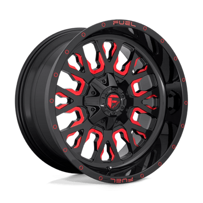 Fuel 1PC | D612 STROKE | 17.0x9.00 | 5X114.3/5X127 | -12 | GLOSS BLACK RED TINTED CLEAR