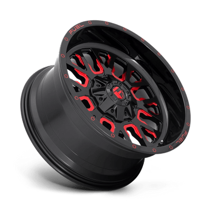 Fuel 1PC | D612 STROKE | 20.0x10.00 | 6X135/6X139.7 | -19 | GLOSS BLACK RED TINTED CLEAR