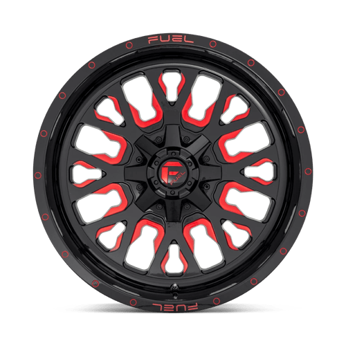 Fuel 1PC | D612 STROKE | 18.0x9.00 | 6X135/6X139.7 | -12 | GLOSS BLACK RED TINTED CLEAR