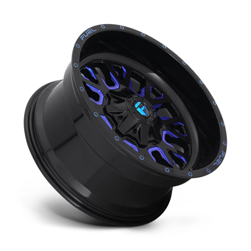 Fuel 1PC | D645 STROKE | 17.0x9.00 | 5X114.3/5X127 | -12 | GLOSS BLACK BLUE TINTED CLEAR