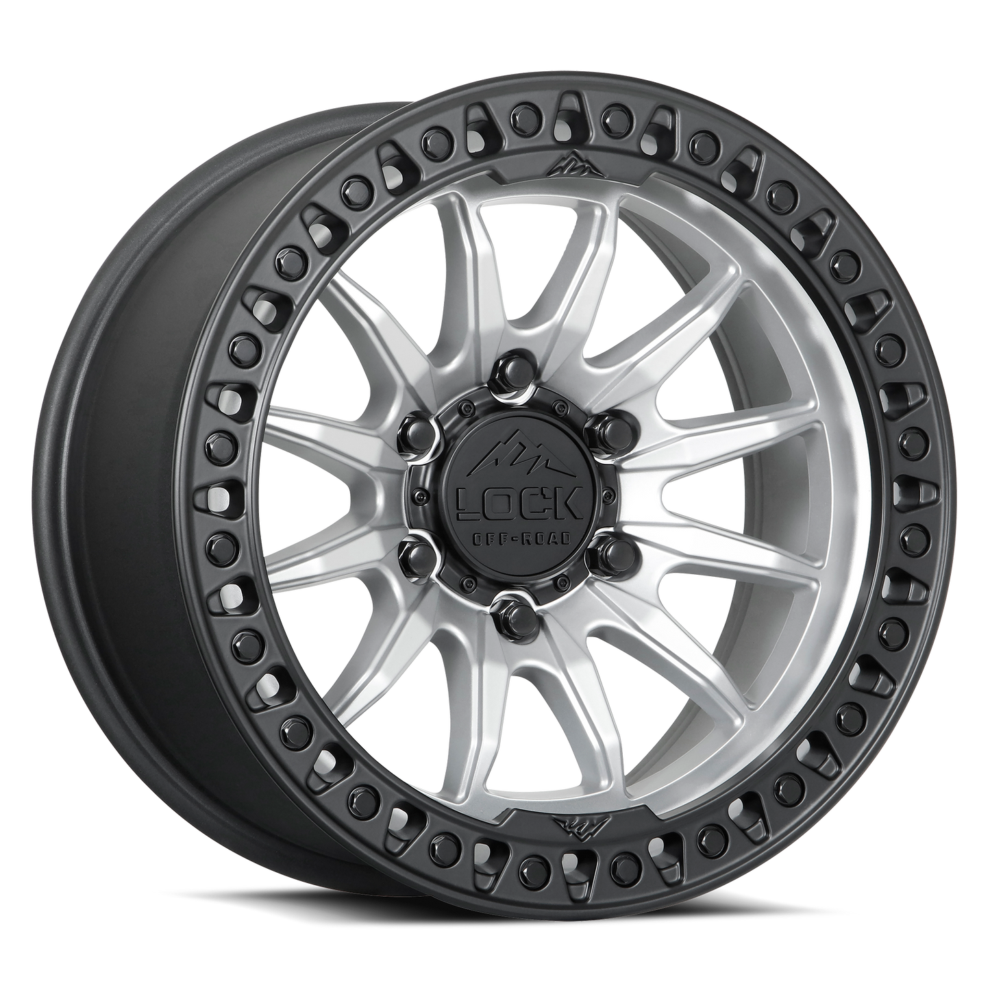 TRAIL | 20X10 | 8X180 | -18 | MATTE SILVER W MATTE BLACK RING | TRAIL-2188MSMBR