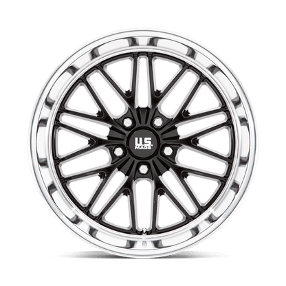 US Mag 1PC | U138 SANTA CRUZ | 20.0x10.00 | 5X120.65 | 6 | GLOSS BLACK W/ DIAMOND CUT LIP