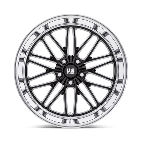 US Mag 1PC | U138 SANTA CRUZ | 22.0x10.50 | 5X127 | 0 | GLOSS BLACK W/ DIAMOND CUT LIP
