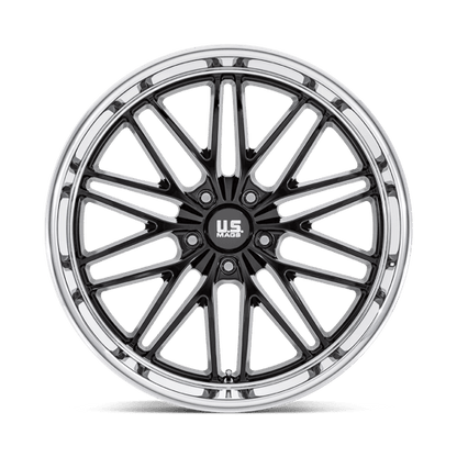 US Mag 1PC | U138 SANTA CRUZ | 22.0x9.00 | 5X127 | 15 | GLOSS BLACK W/ DIAMOND CUT LIP
