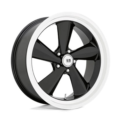 US Mag 1PC | U136 TS | 22.0x10.50 | 5X120.65 | 0 | GLOSS BLACK W/ DIAMOND CUT LIP