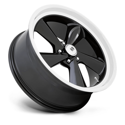 US Mag 1PC | U136 TS | 22.0x10.50 | 5X120.65 | 0 | GLOSS BLACK W/ DIAMOND CUT LIP