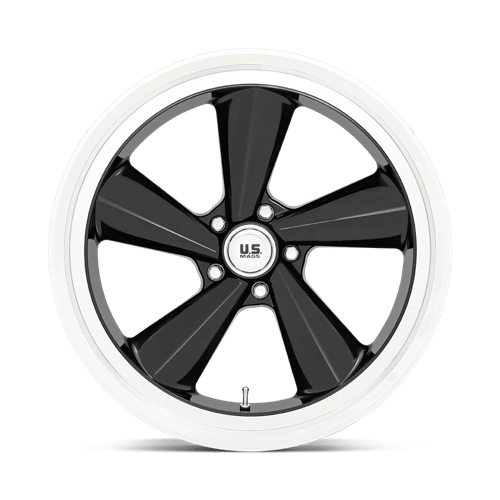 US Mag 1PC | U136 TS | 22.0x10.50 | 5X120.65 | 0 | GLOSS BLACK W/ DIAMOND CUT LIP