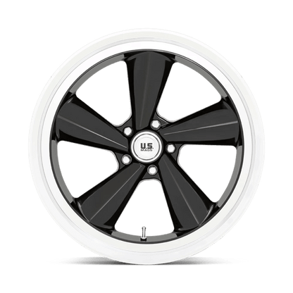 US Mag 1PC | U136 TS | 22.0x9.00 | 5X120.65 | 15 | GLOSS BLACK W/ DIAMOND CUT LIP
