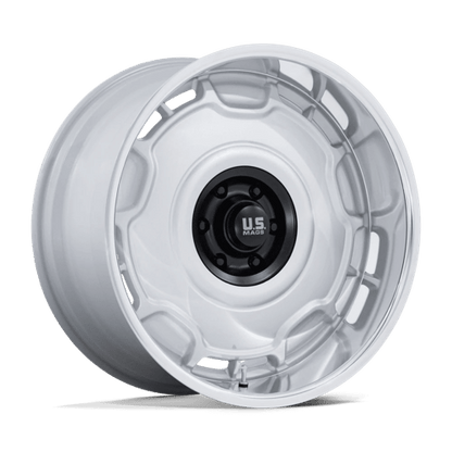 US Mag 1PC | UC146 ARLINGTON | 22.0x10.50 | 6X139.7 | 0 | SILVER M-BLK CENTER W/ DC-LIP