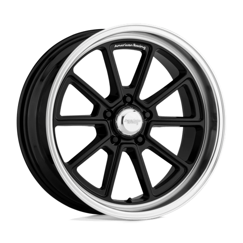American Racing Vintage | VN510 DRAFT | 18.0x8.00 | 5X120.65 | 0 | GLOSS BLACK W/ DIAMOND CUT LIP