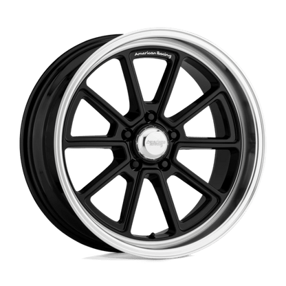 American Racing Vintage | VN510 DRAFT | 18.0x8.00 | 5X120.65 | 0 | GLOSS BLACK W/ DIAMOND CUT LIP