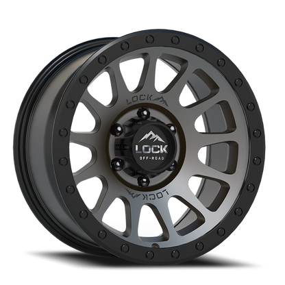 YOSEMITE | 20X10 | 8X165.1 | -18 | MATTE GREY W MATTE BLACK RING | YOSEMITE-2186MGMBR