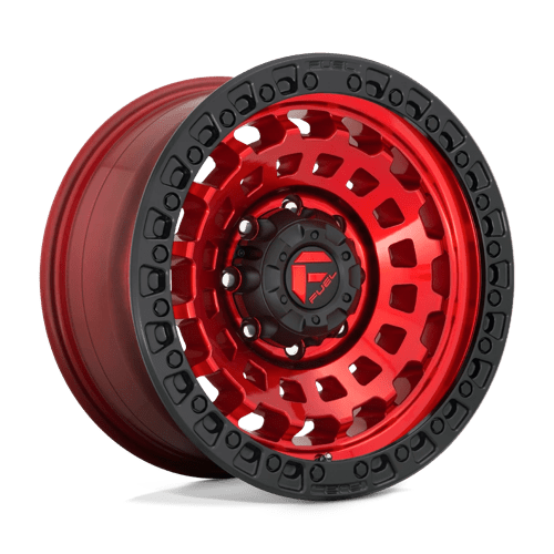 Fuel 1PC | D632 ZEPHYR | 17.0x9.00 | 5X127 | -12 | CANDY RED BLACK BEAD RING