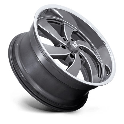 US Mag 1PC | U133 DESPERADO | 22.0x10.00 | 6X135 | 25 | ANTHRACITE MILLED DIAM-CUT LIP