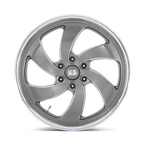 US Mag 1PC | U133 DESPERADO | 22.0x10.00 | 6X135 | 25 | ANTHRACITE MILLED DIAM-CUT LIP