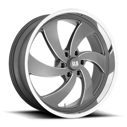 US Mag 1PC | U133 DESPERADO | 24.0x10.00 | 6X139.7 | 25 | ANTHRACITE MILLED DIAM-CUT LIP