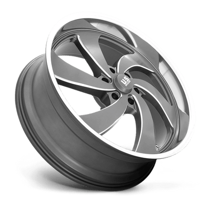 US Mag 1PC | U133 DESPERADO | 24.0x10.00 | 6X139.7 | 25 | ANTHRACITE MILLED DIAM-CUT LIP
