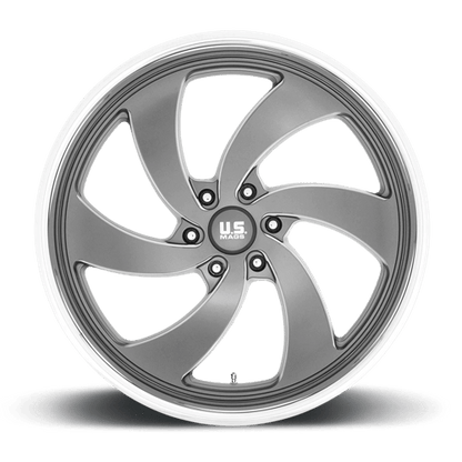 US Mag 1PC | U133 DESPERADO | 24.0x9.00 | 6X139.7 | 25 | ANTHRACITE MILLED DIAM-CUT LIP