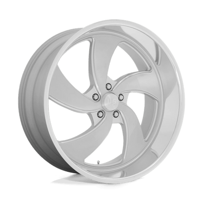 US Mag 1PC | U134 DESPERADO | 24.0x10.00 | 5X120.65 | 5 | SILVER BRUSH FACE MILL DC-LIP
