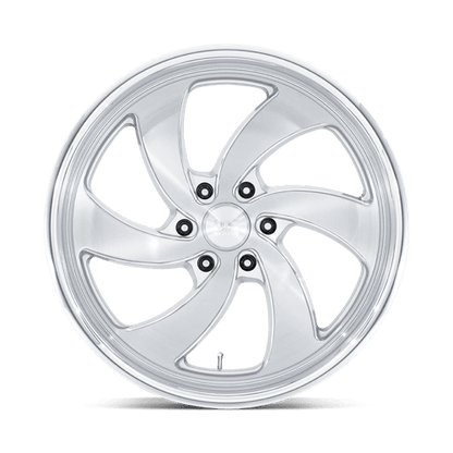 US Mag 1PC | U134 DESPERADO | 22.0x10.00 | 6X135 | 25 | SILVER BRUSH FACE MILL DC-LIP