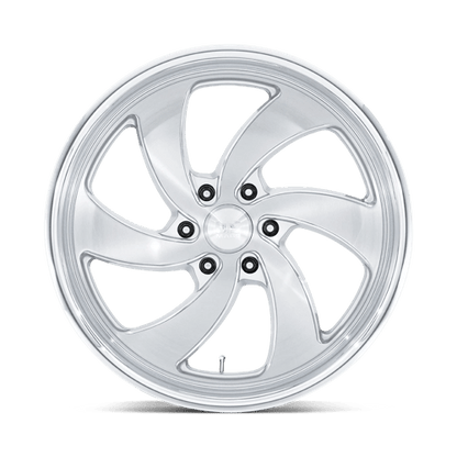 US Mag 1PC | U134 DESPERADO | 22.0x9.00 | 6X139.7 | 25 | SILVER BRUSH FACE MILL DC-LIP