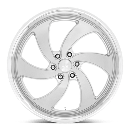 US Mag 1PC | U134 DESPERADO | 24.0x10.00 | 6X139.7 | 25 | SILVER BRUSH FACE MILL DC-LIP