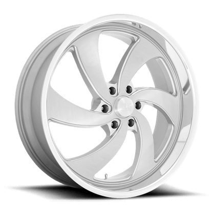 US Mag 1PC | U134 DESPERADO | 24.0x10.00 | 6X135 | 25 | SILVER BRUSH FACE MILL DC-LIP