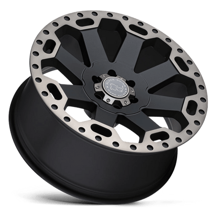 Black Rhino Hard Alloys | WARLORD | 17.0x9.00 | 8X170 | 12 | MATTE BLACK W/ MACH DARK TINT
